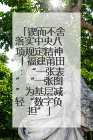 锲而不舍落实中央八项规定精神丨福建莆田：“一张表”“一张图”为基层减轻“数字负担”