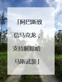 阿巴斯致信马克龙，支持解除哈马斯武装
