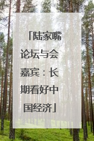 陆家嘴论坛与会嘉宾：长期看好中国经济
