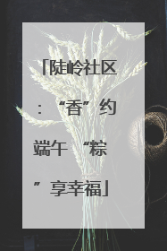陡岭社区：“香”约端午 “粽”享幸福