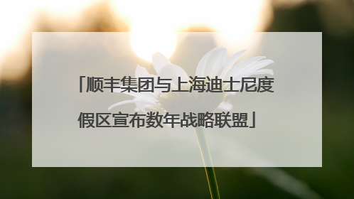 顺丰集团与上海迪士尼度假区宣布数年战略联盟