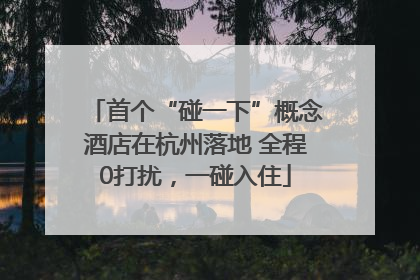 首个“碰一下”概念酒店在杭州落地 全程0打扰，一碰入住