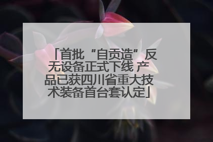 首批“自贡造”反无设备正式下线 产品已获四川省重大技术装备首台套认定