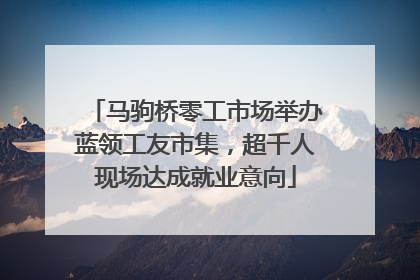 马驹桥零工市场举办蓝领工友市集，超千人现场达成就业意向