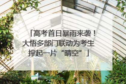 高考首日暴雨来袭！大悟多部门联动为考生撑起一片“晴空”