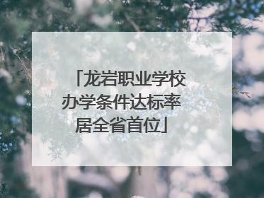 龙岩职业学校办学条件达标率居全省首位