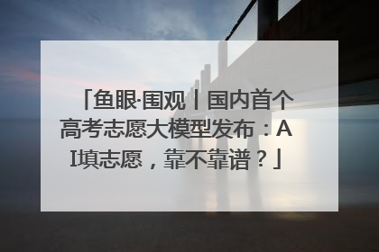 鱼眼·围观丨国内首个高考志愿大模型发布：AI填志愿，靠不靠谱？