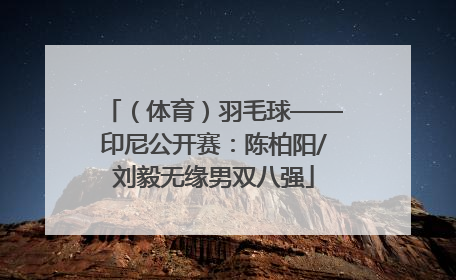 （体育）羽毛球——印尼公开赛：陈柏阳/刘毅无缘男双八强