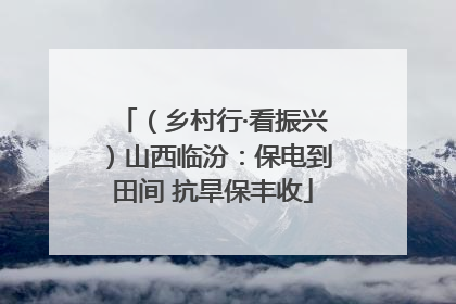 （乡村行·看振兴）山西临汾：保电到田间 抗旱保丰收