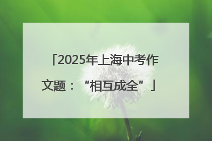 2025年上海中考作文题：“相互成全”