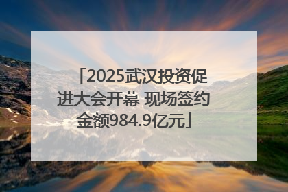 2025武汉投资促进大会开幕 现场签约金额984.9亿元